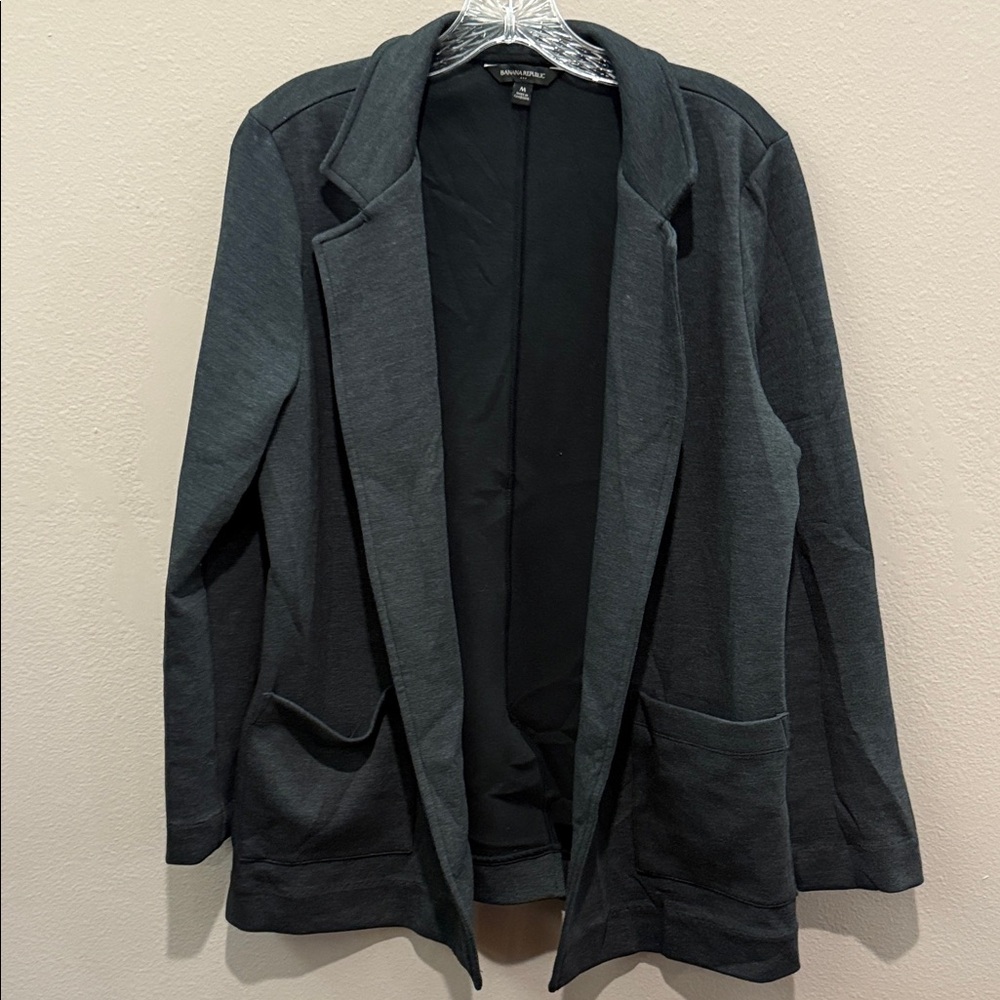 Banana Republic Charcoal Open Front Jacket